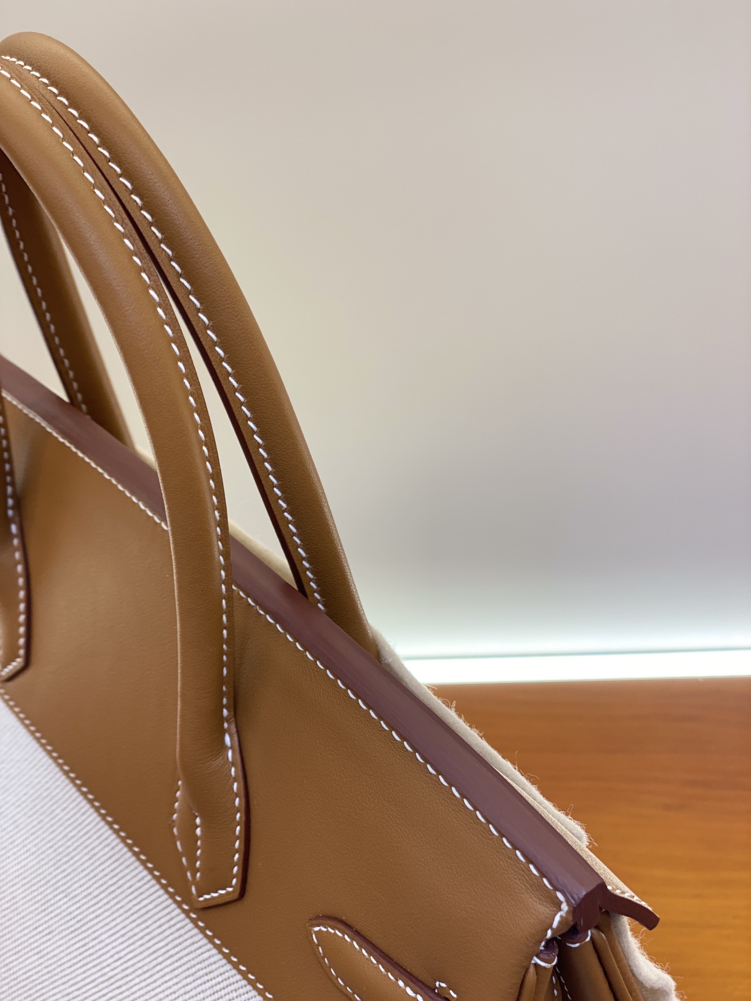 Birkin 25/30cm Pre-Owned Gold & Silver Hardware,Swift Leather & Canvas Bag 15 i1730254388 9700 10