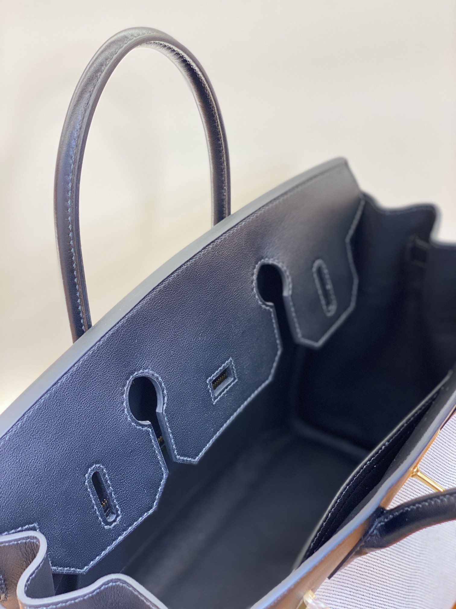 Birkin Black Swift Leather & Canvas Tote Bag, 25/30cm, Gold & Silver Hardware 14 i1730254884 4943 10