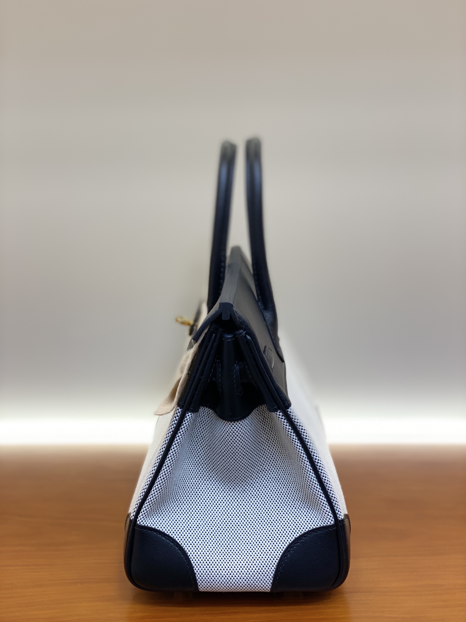 Birkin 25/30cm Black Swift Leather & Canvas Tote Bag with Gold Hardware 12 i1730254936 2797 7