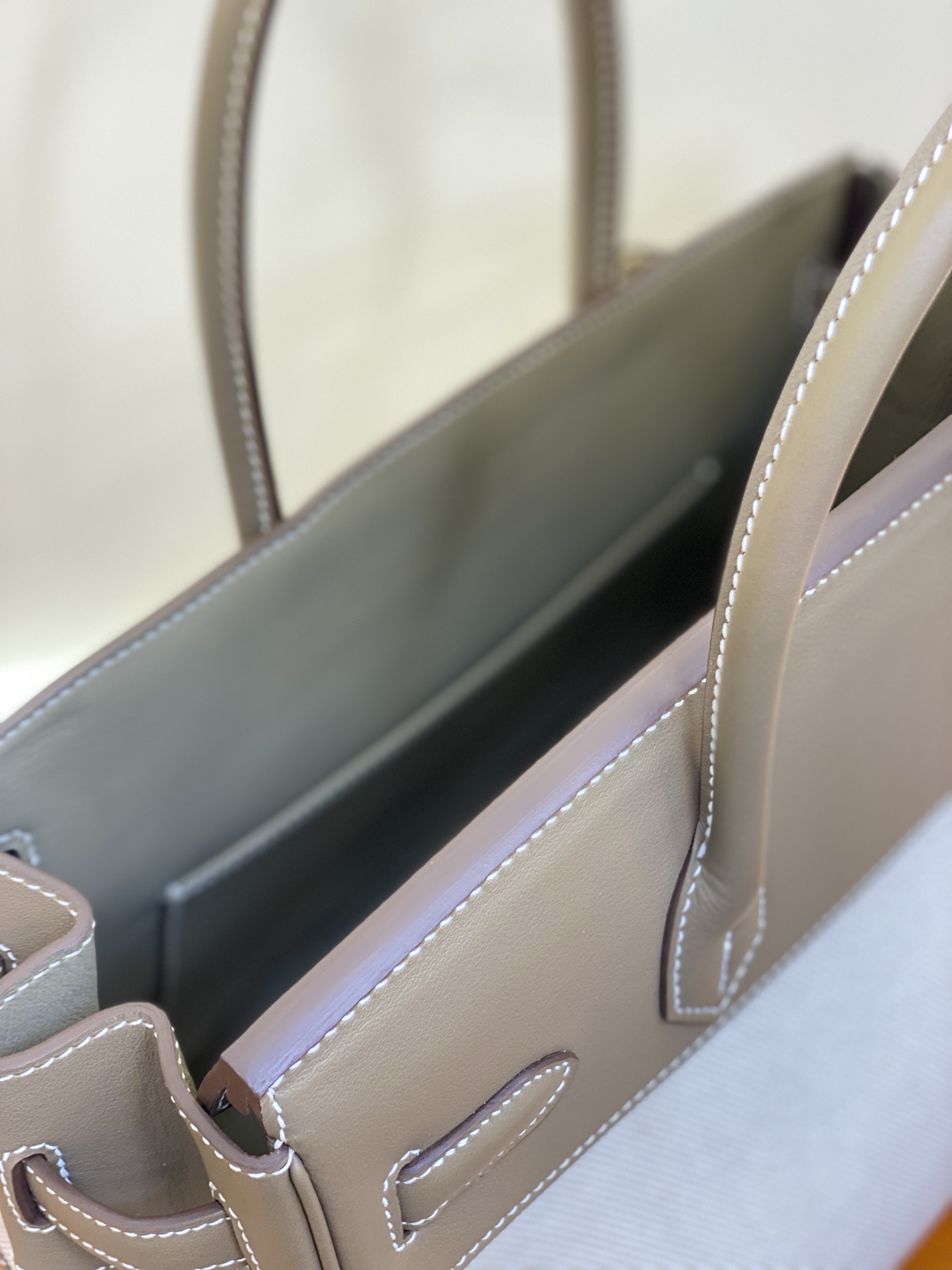 Birkin 25/30cm Pre-Owned Bag Swift Leather Patchwork Elephant Grey Gold Hardware 11 i1730255087 2703 9