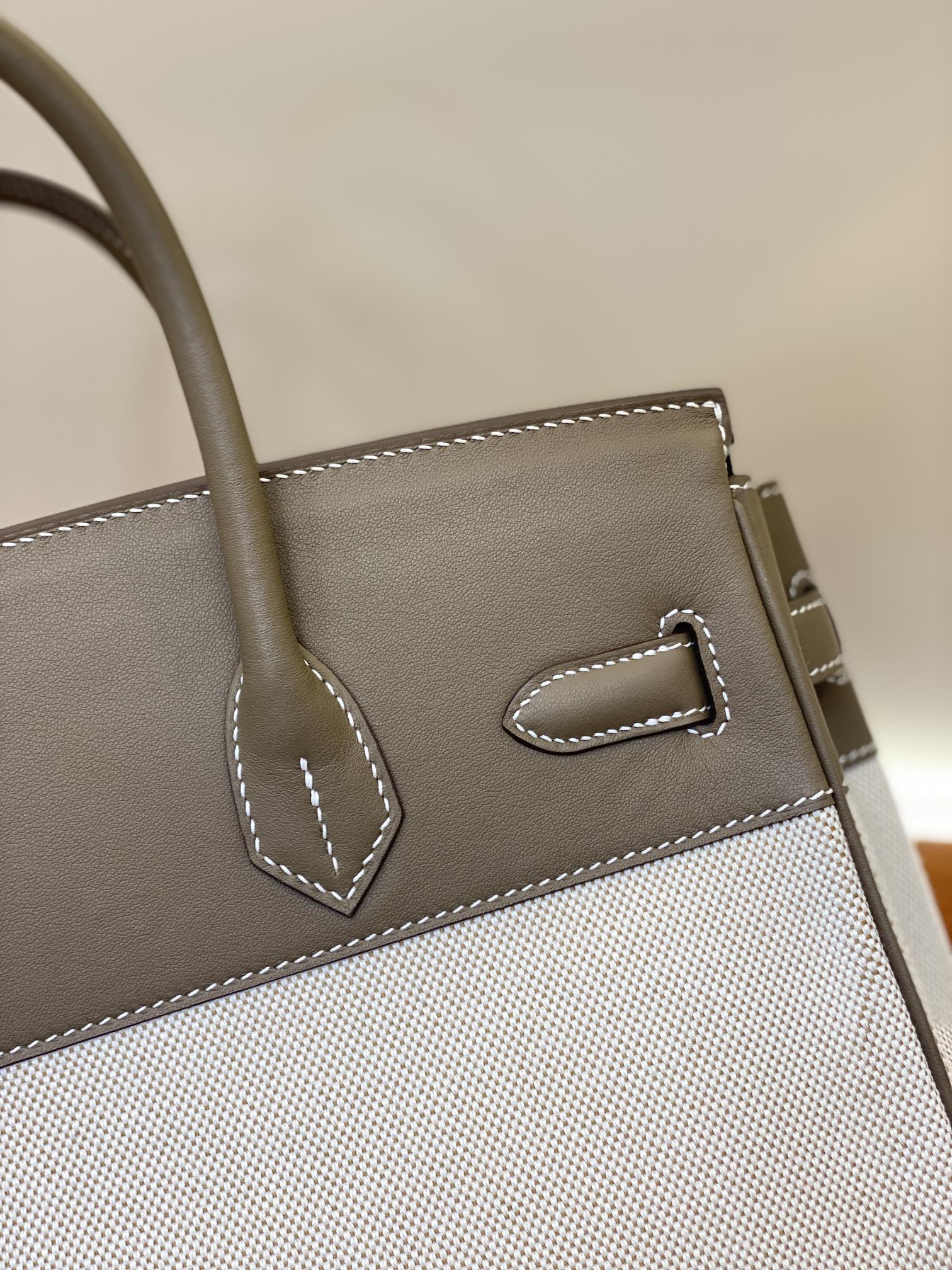 Birkin 25/30cm Pre-Owned Bag Swift Leather Patchwork Elephant Grey Gold Hardware 8 i1730255087 9164 2