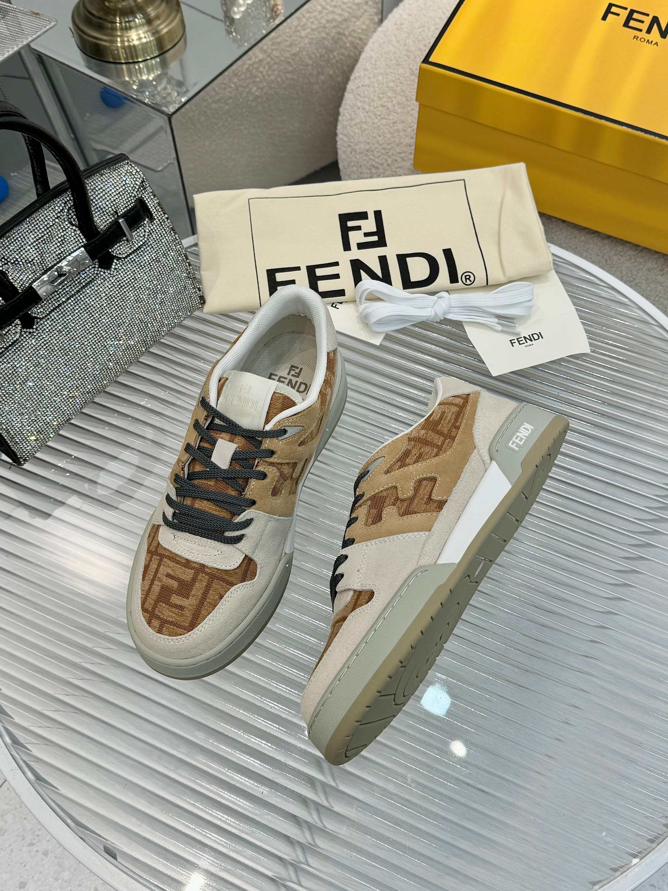 Fendi Match Sneakers Designer Kim Jones Retro FF Logo Leather and Canvas 10 a1741676071905 1718