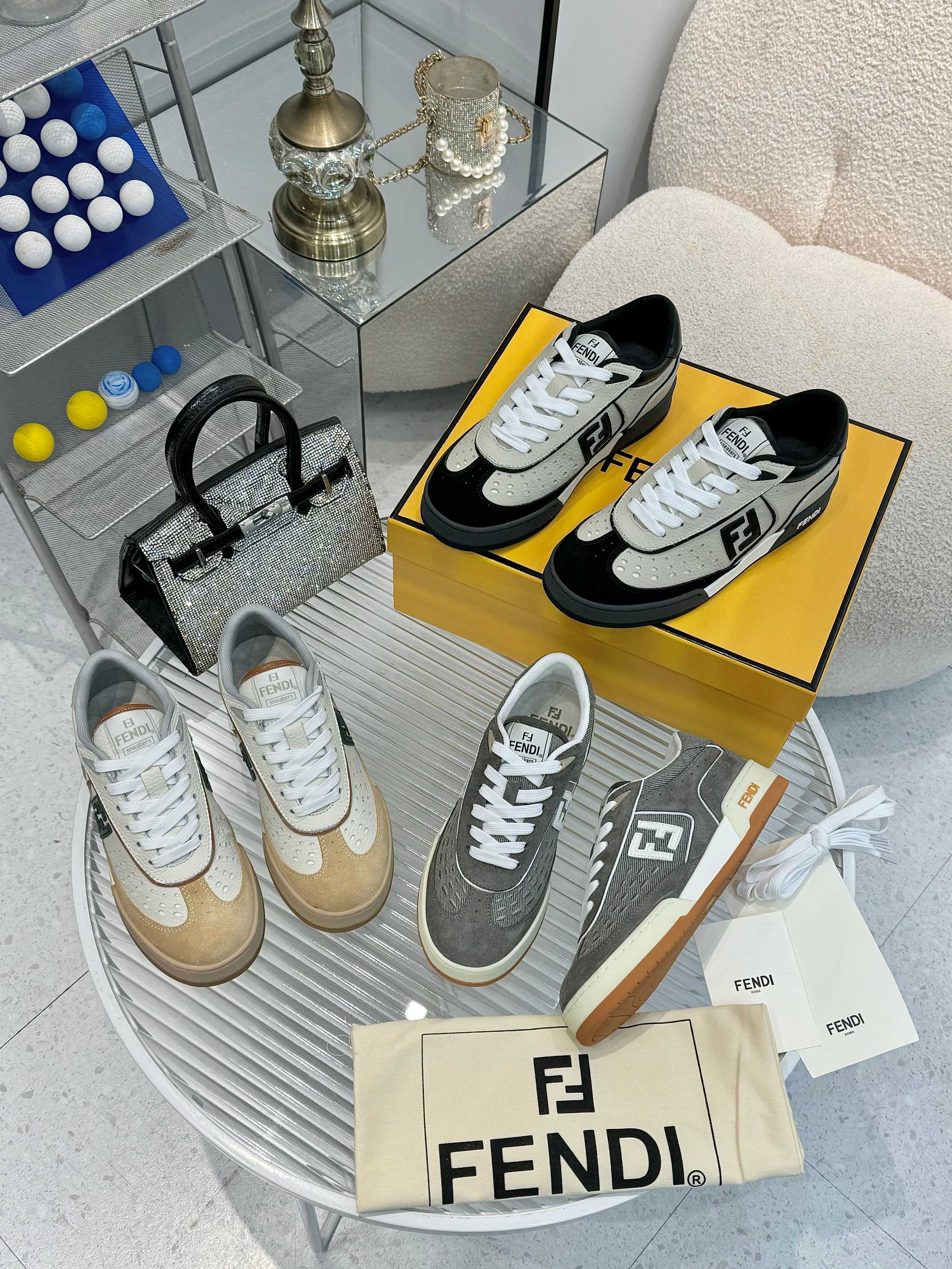 Fendi Match Sneakers: Stylish Canvas & Suede, Comfortable Designer Footwear 8 a1741676968096 0482