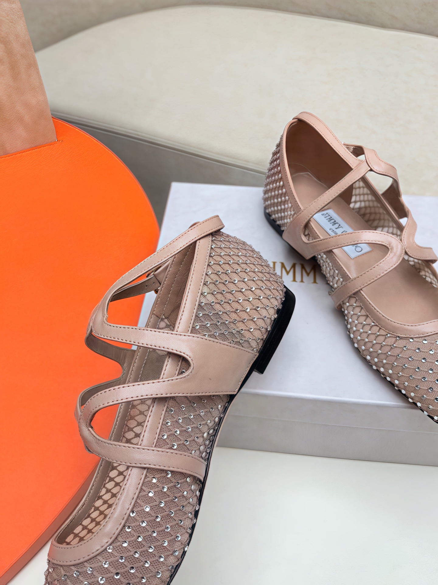 Jimmy Choo ELME FLAT Ballet Shoes: Luxe Design with Sheepskin and Silver Flash - 图片 9