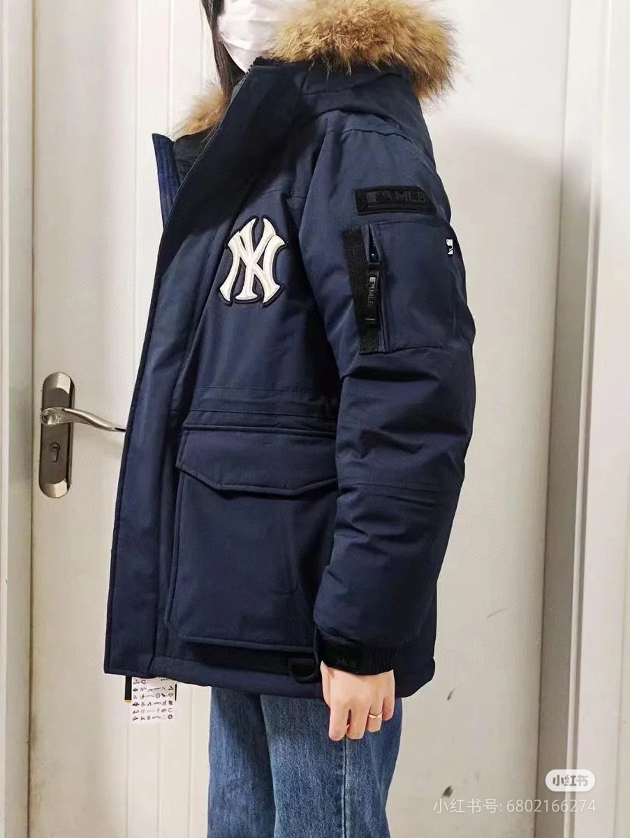 MLB New York Yankees Logo Fur Collar Suit: Korean Fashion Tradition with Quality - 图片 9