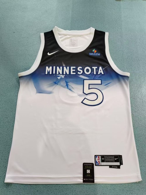 Nike NBA Timberwolves Edwards #5 Jersey - City Edition, Top Quality