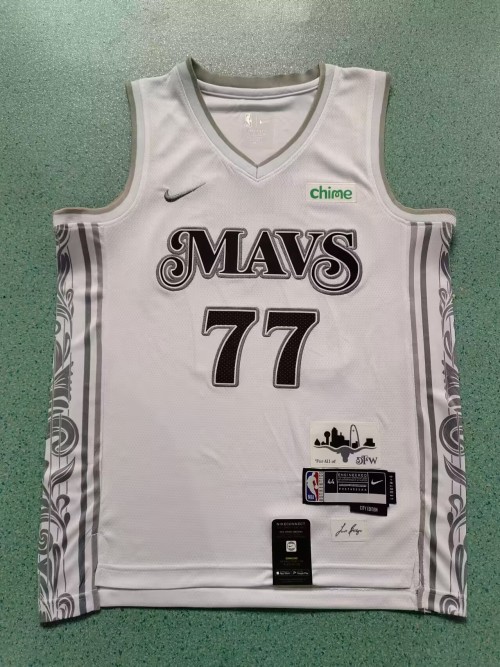 NBA Mavericks Doncic #77 City Edition Jersey - Premium Embroidered Fan Version 1 NBA Mavericks Doncic #77 City Edition Jersey - Premium Embroidered Fan Version