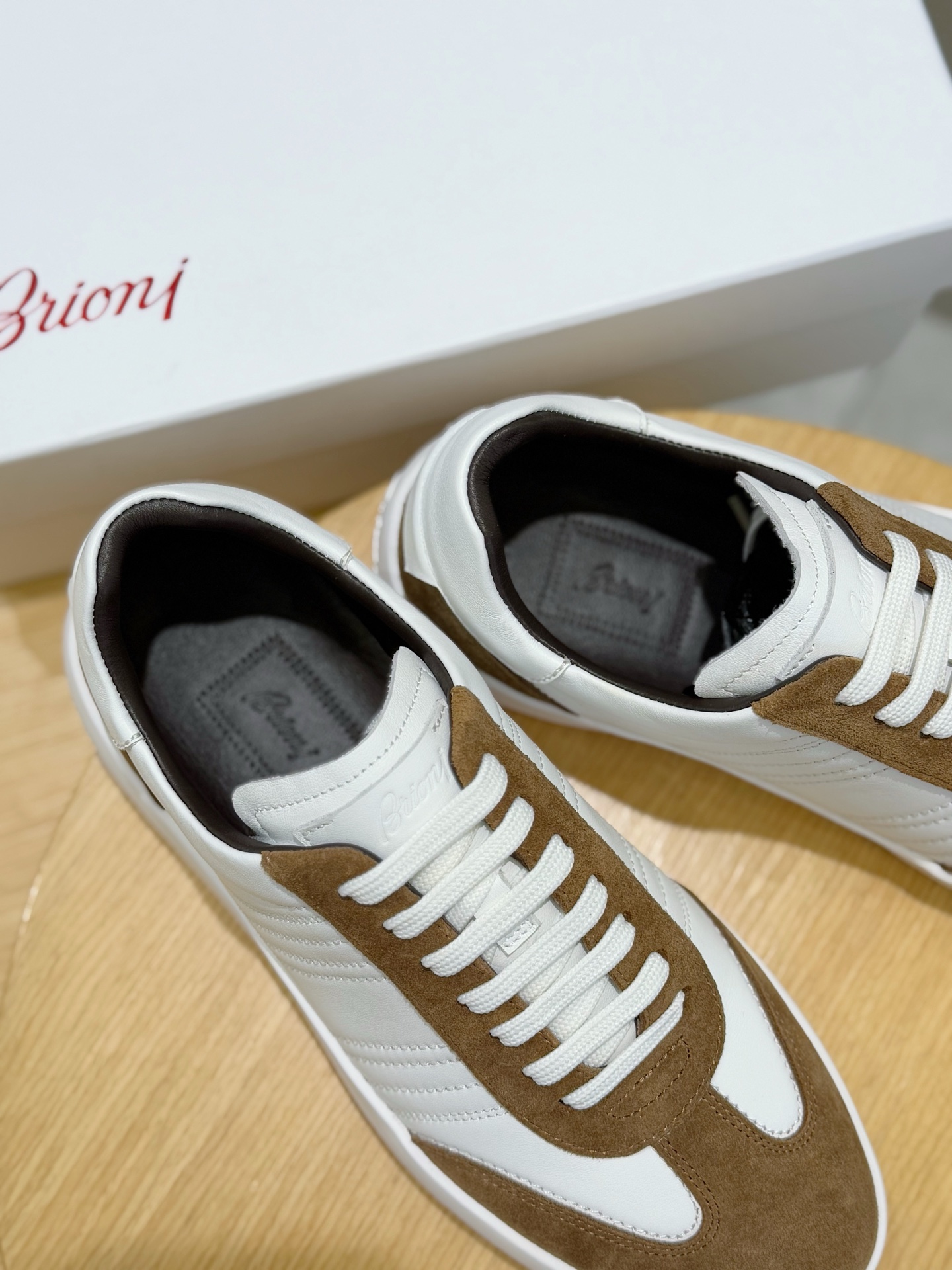 Brioni Men's Suede & Calfskin Leather Sneakers with Legion Stripe Detail 9 i1742576827069 7623 0 7
