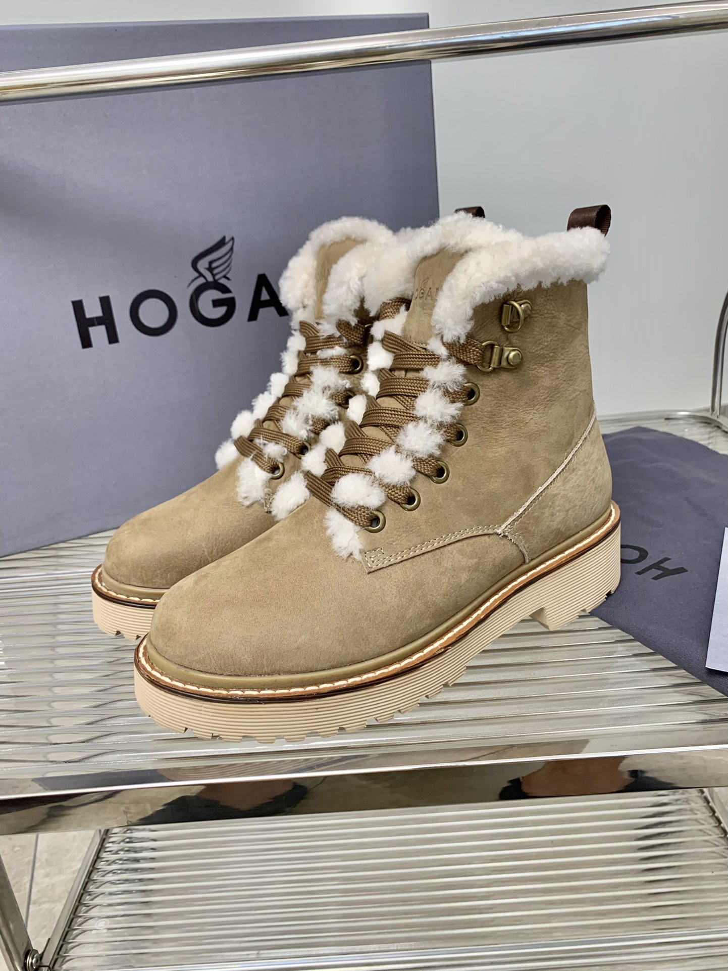 2023 Hogan Snow Boots: Sandskin, Pure Wool, Warmness, 35/40 Codes, 4Cm High - 图片 2