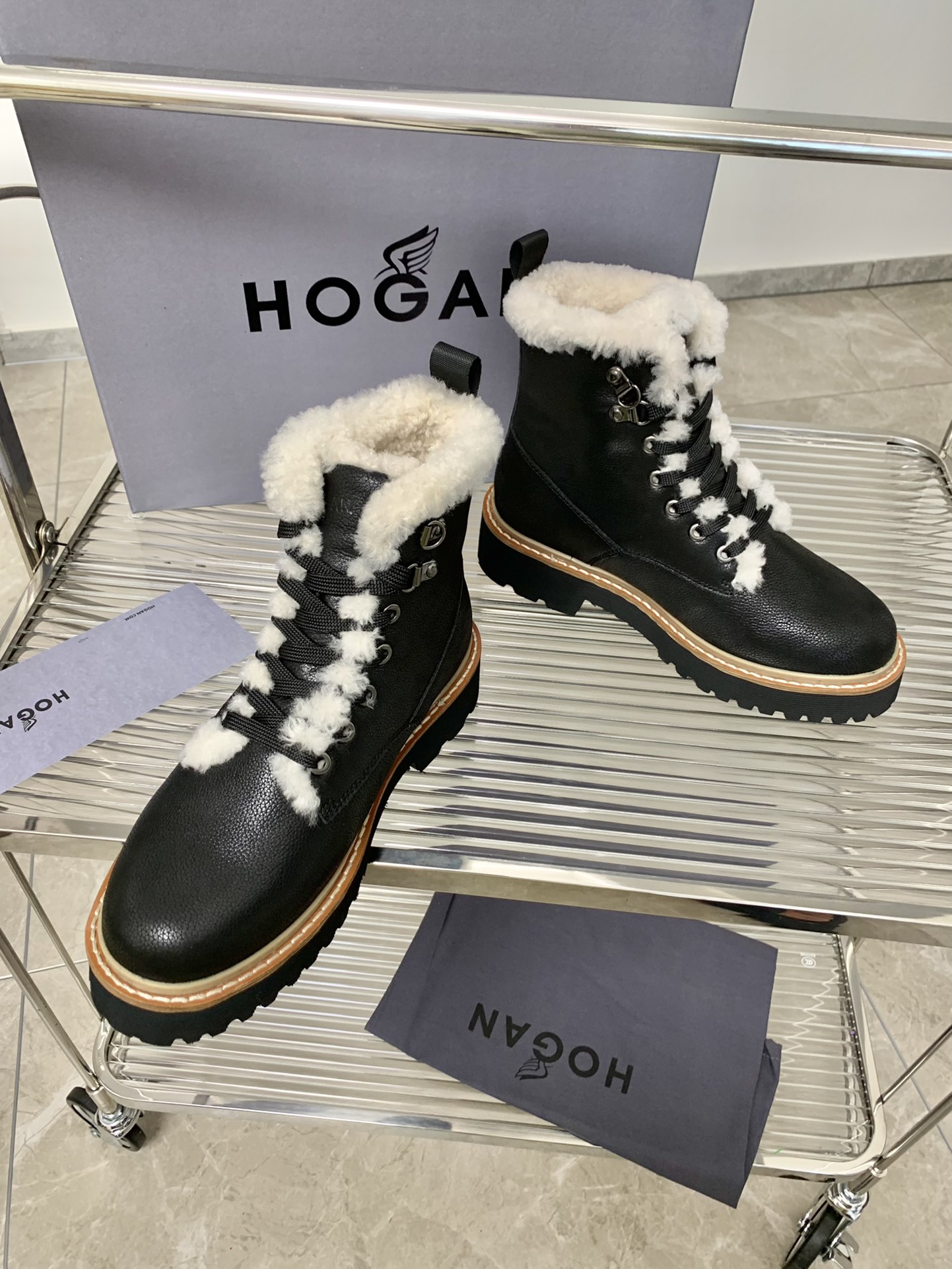 2023 Hogan Snow Boots: Sandskin Wool, Warmth, 35/40 Codes, 4Cm Height - 图片 3