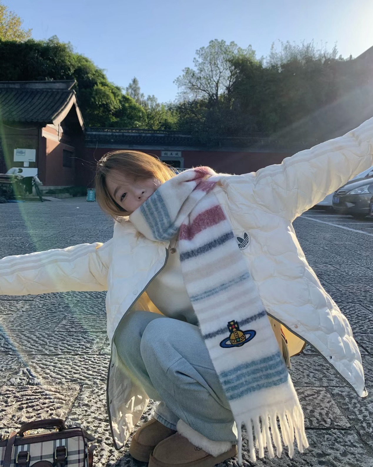 奶油白)是谁水灵灵的戴上了土星断货围巾 3