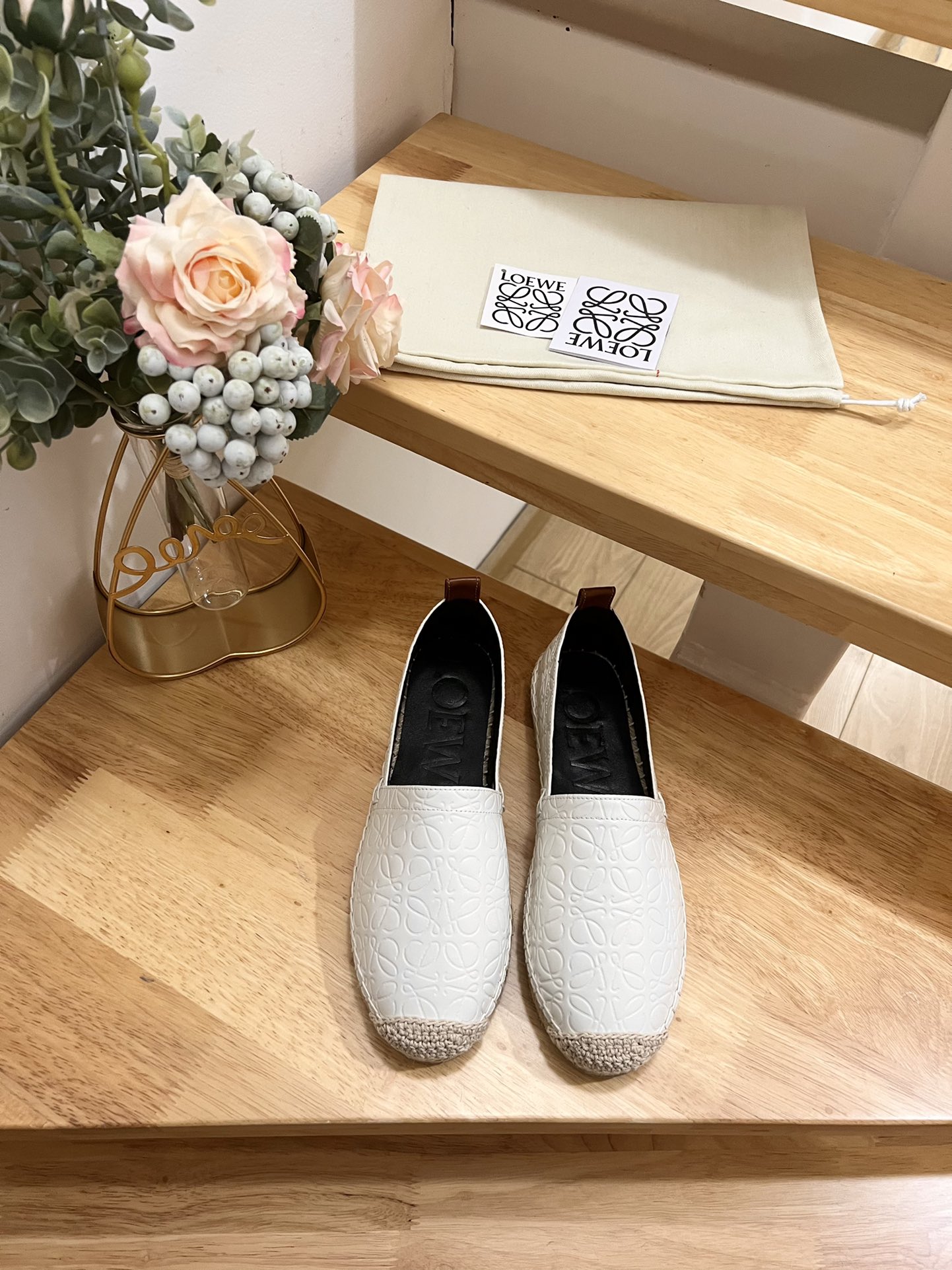 Loewe Shoes Espadrilles Black White Cowhide Rubber Fall/Winter Collection