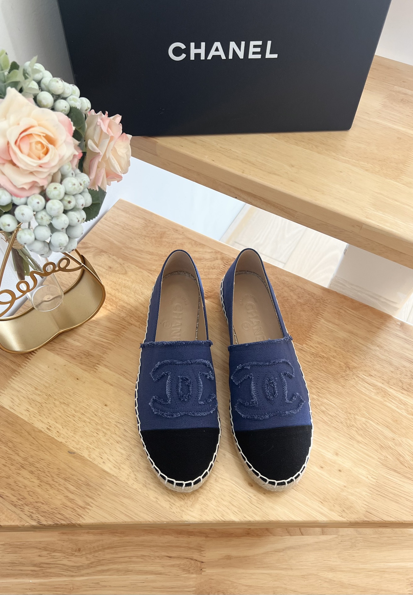 Chanel Chaussures Espadrilles épissure Toile Caoutchouc Peau de mouton Peu importe