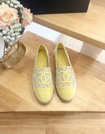 Best Fake
 Chanel Shoes Espadrilles Splicing Cotton Rubber Sheepskin Casual