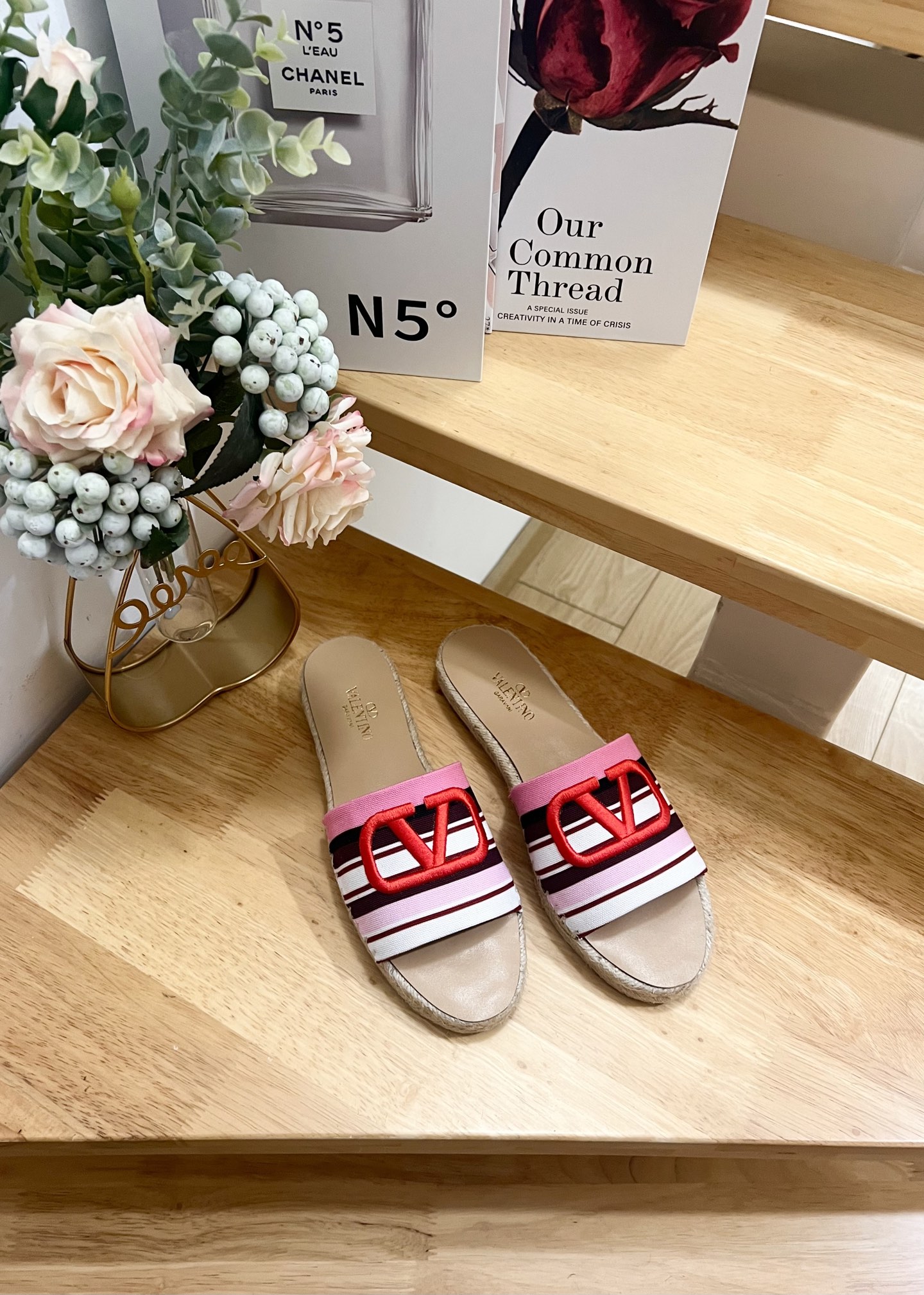 Valentino Garavani VLogo Espadrille Slides in Striped Canvas 6 i1742488190022 337 0 3