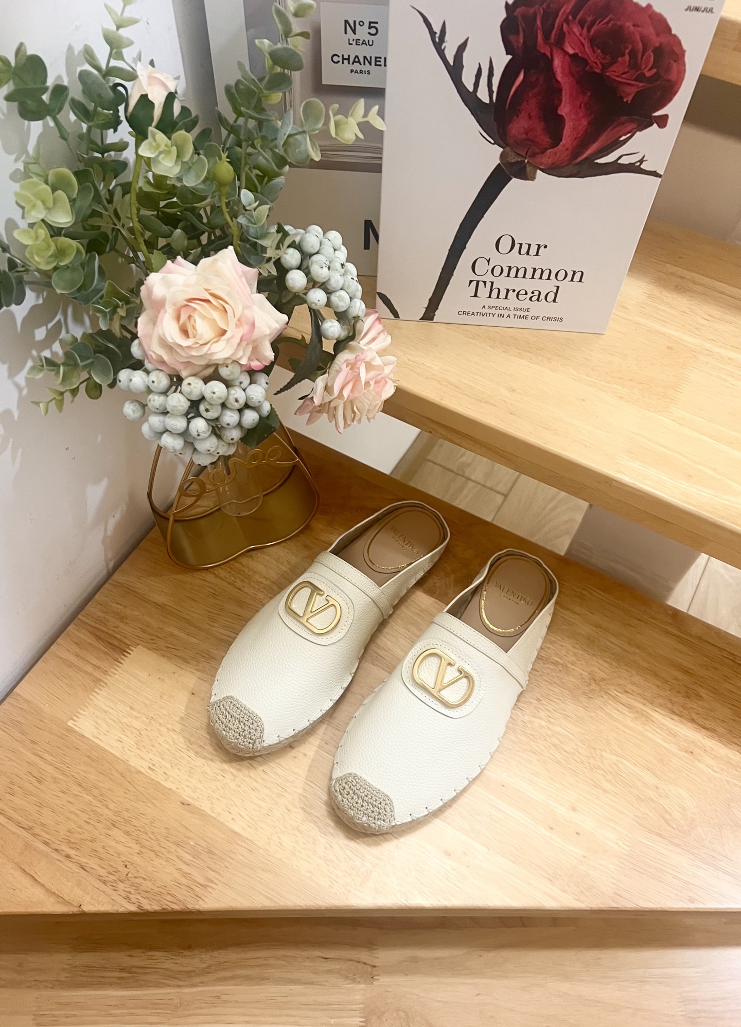 Valentino Garavani Leather V-Logo Espadrille Mules, Women's Size 36-41(US 6-11) 5 i1744216697166 2724 0 2