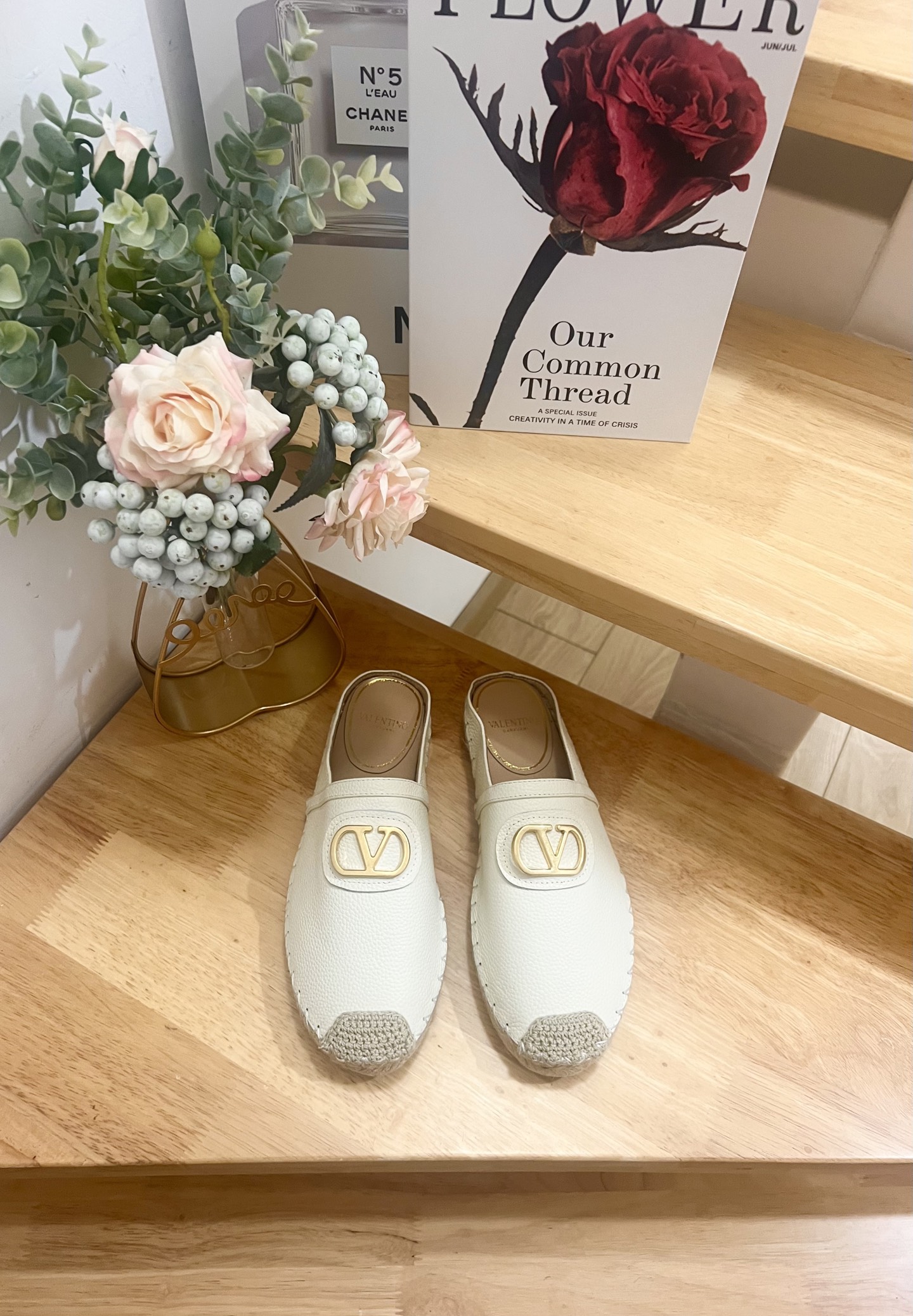 Valentino Garavani Leather V-Logo Espadrille Mules, Women's Size 36-41(US 6-11) 3 i1744216697167 9056 0 0