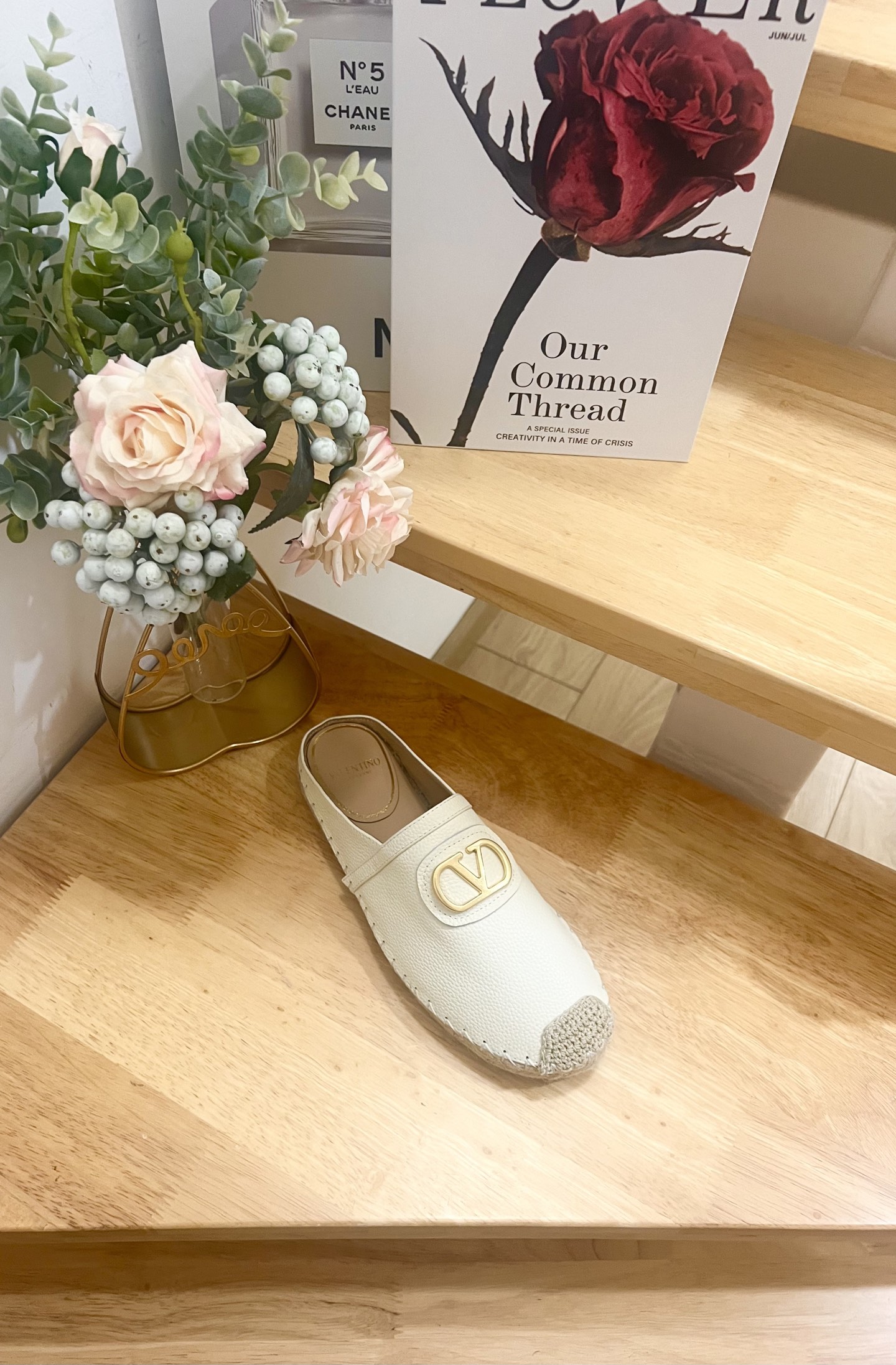 Valentino Garavani Leather V-Logo Espadrille Mules, Women's Size 36-41(US 6-11) 8 i1744216699097 5730 0 5