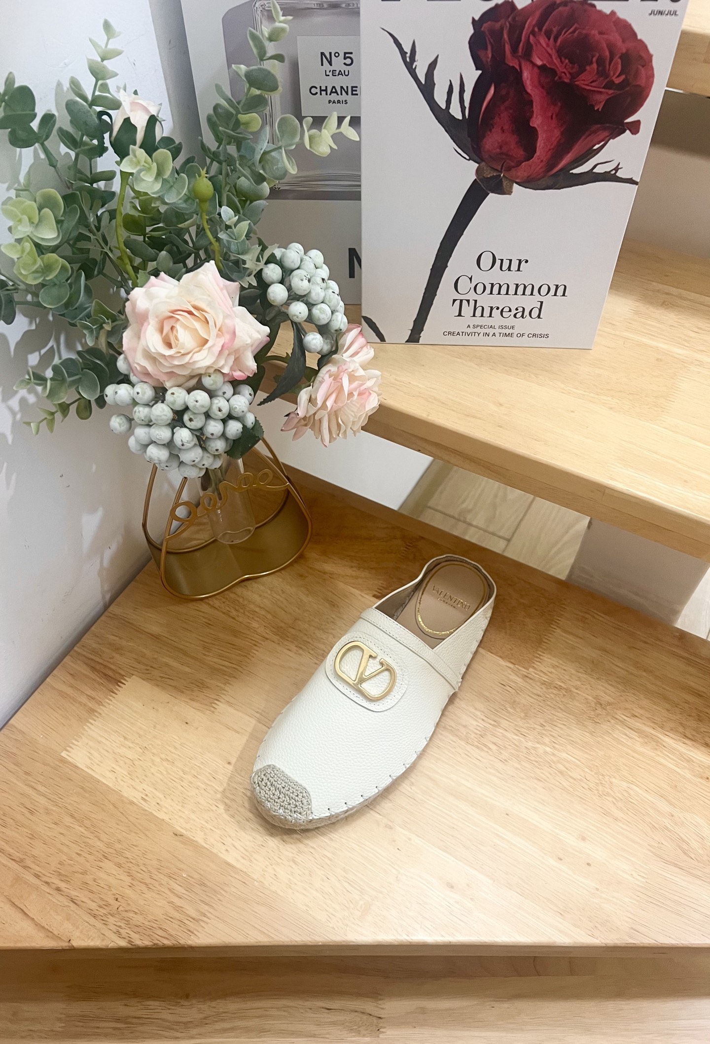 Valentino Garavani Leather V-Logo Espadrille Mules, Women's Size 36-41(US 6-11) 7 i1744216699142 5383 0 4