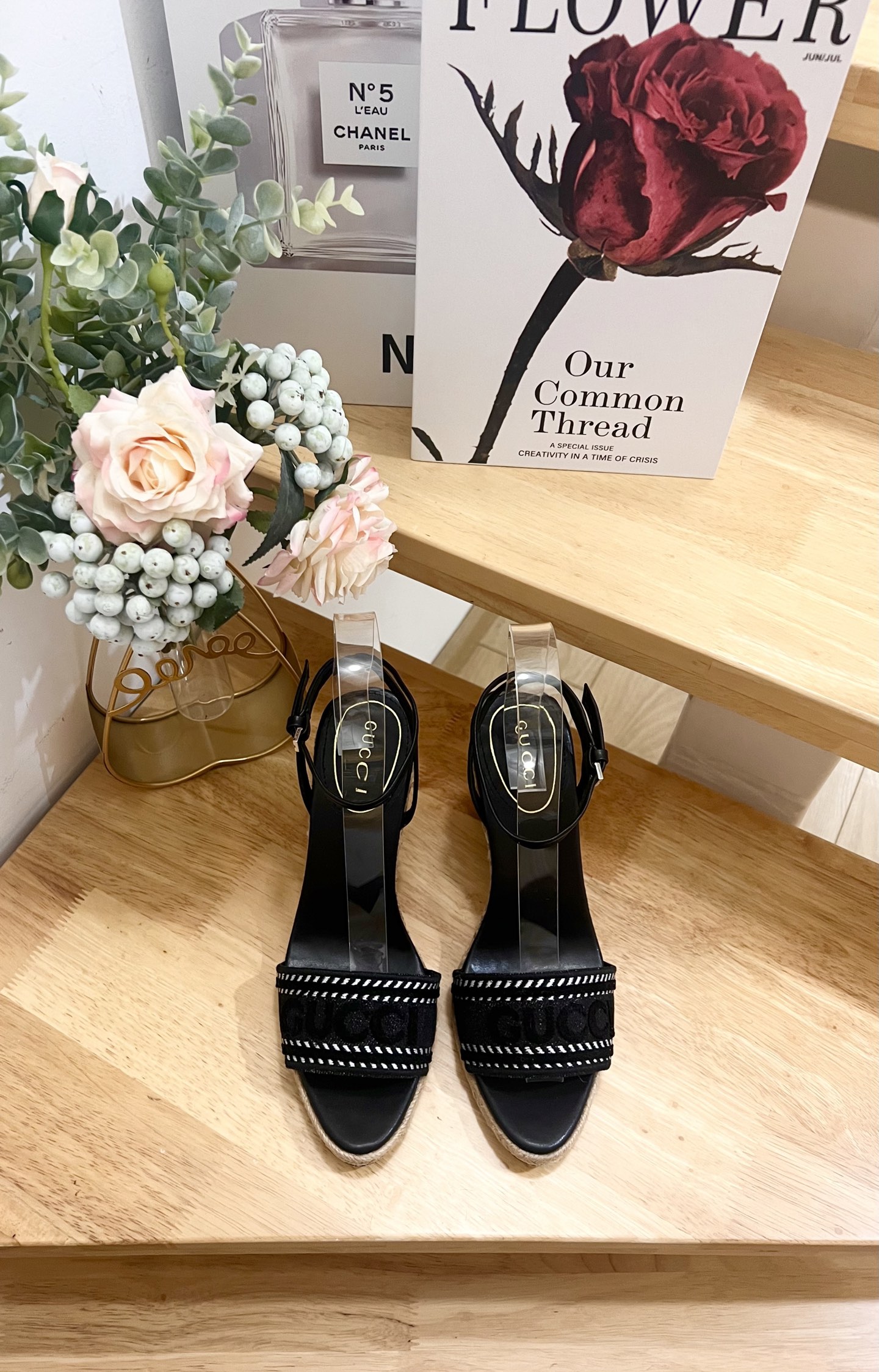 Gucci Women's Ines Embroidered Espadrille Wedge Sandals Black, EU 36-40 3 i1744445025971 9777 0 0