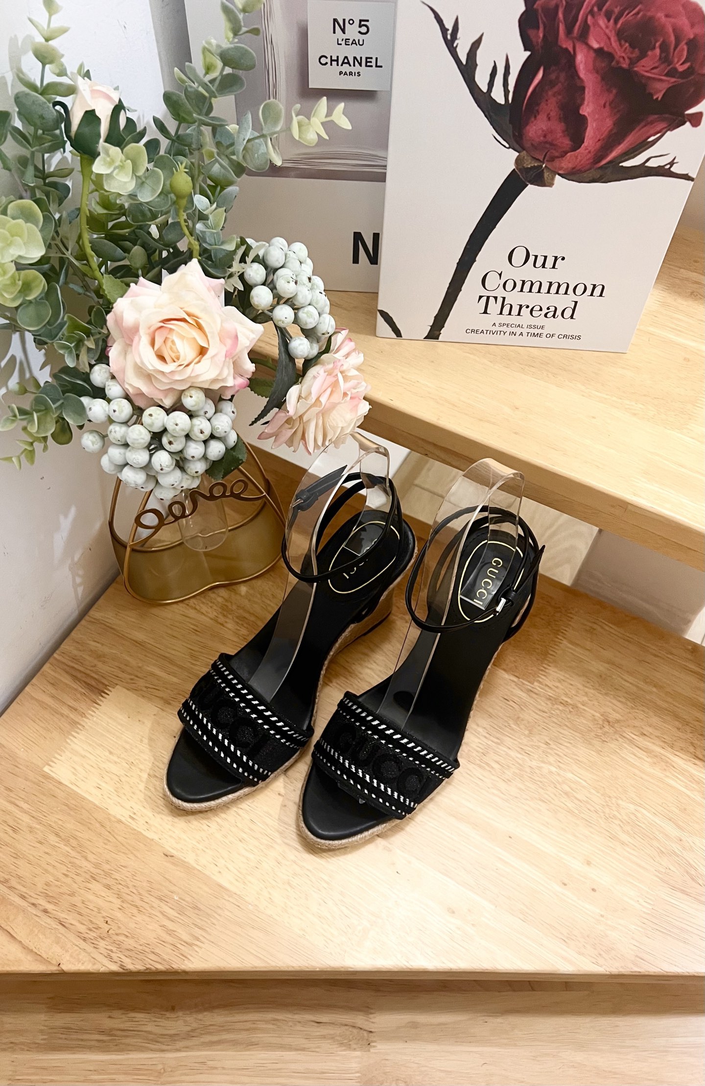 Gucci Women's Ines Embroidered Espadrille Wedge Sandals Black, EU 36-40 4 i1744445029102 1098 0 1