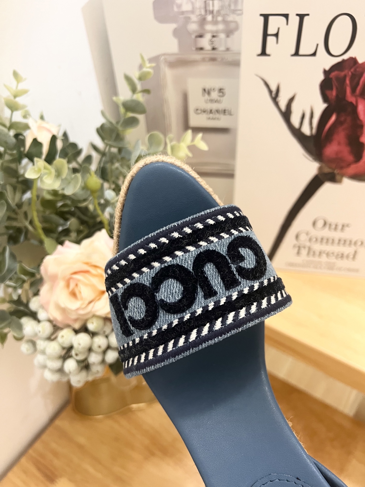 Gucci Women's Ines Denim Espadrille Wedge Sandals with Logo - Blue 9 i1744445076792 1721 0 7