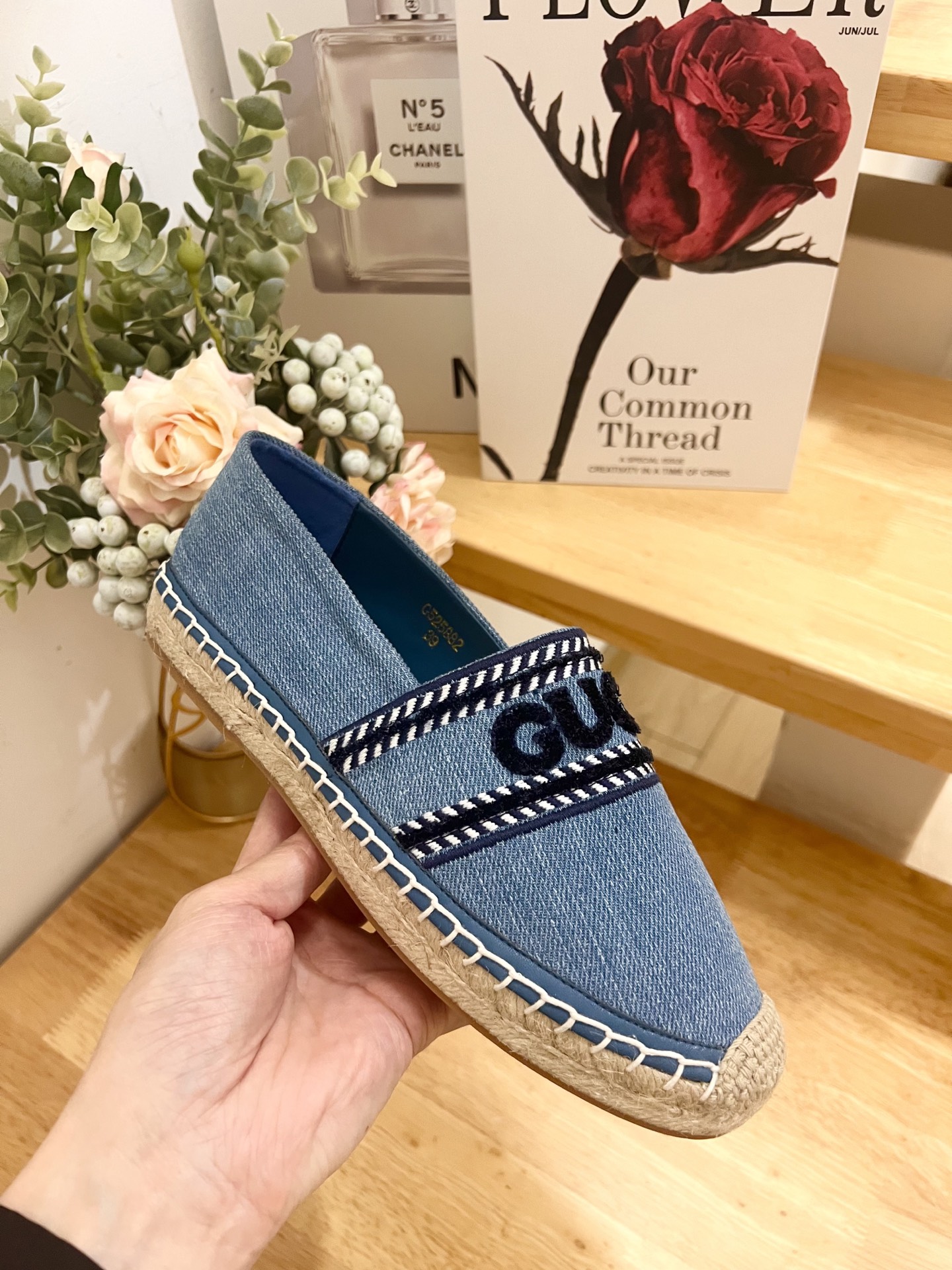 Gucci Ines Denim Espadrilles with Embroidered Appliqué - Slip-on Style 8 i1744445530628 7157 0 5