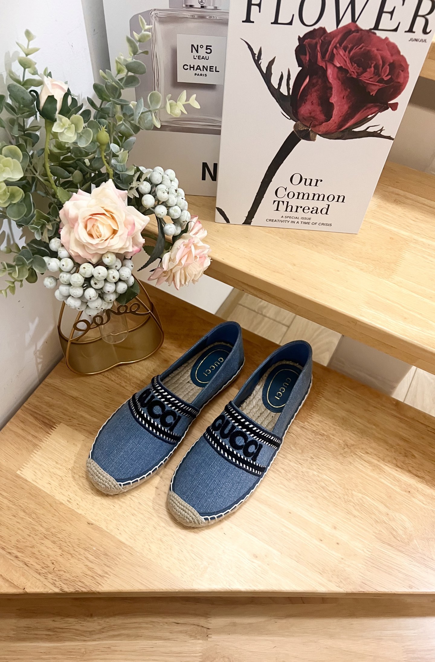 Gucci Ines Denim Espadrilles with Embroidered Appliqué - Slip-on Style 5 i1744445530824 7126 0 2