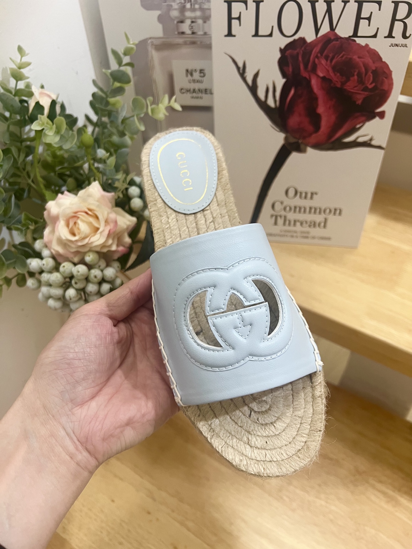 Gucci Interlocking G Espadrille Slides in Light Blue Leather 3 i1744785186351 1153 0 7
