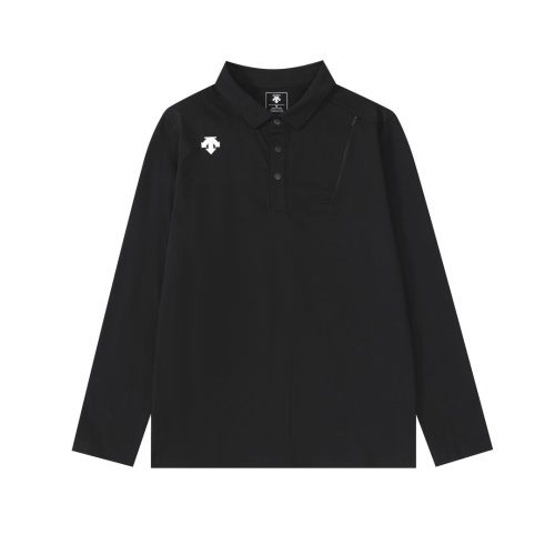 Descente Men's DUALIS Long Sleeve Polo Shirt - Breathable & Quick-Dry 1 Descente Men's DUALIS Long Sleeve Polo Shirt - Breathable & Quick-Dry