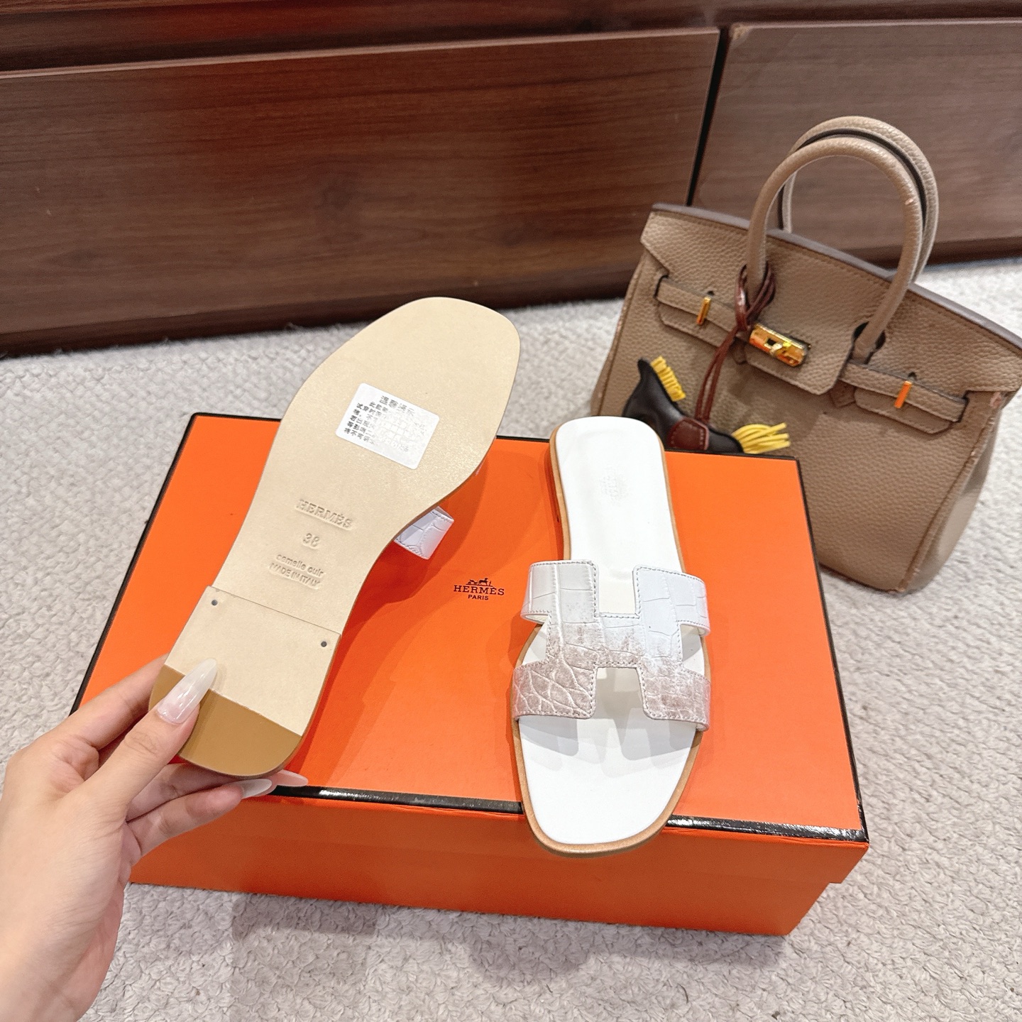 Hermès Shoe Collection crafted with premium materials and signature 9