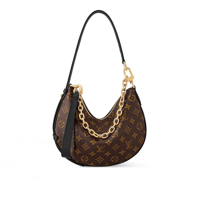 NO:557032,Top-grade original 163 transcoding chip all-steel hardware, model M15056 moon bag, Cookie BB handbag is made of Monogram coated canvas, with contrasting leather trim to accentuate the half-moon shape. The lightweight design is combined with an adjustable handle and a detachable chain, allowing for easy conversion between cross-body and shoulder carry. The two ends of the bag can be connected to create a trendy wrist bag shape. Size 28.5×19×5cm, LV [top original], louis  vuitton19860909顶级原单163变码芯片全钢五金,型号M15056月亮包,Cookie BB 手袋取材 Monogram 涂层帆布,以撞色皮革饰边烘托半月形构型.轻盈设计结合可调节手柄和可拆卸链条,实现斜挎和肩背的自如转换.可将手袋两端相连,打造潮流腕包造型.尺寸28.5×19×5cm,LV【顶级原单】,louis vuitton,Bag
