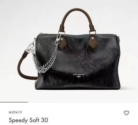 NO:773370,Top original order 163 transcoding chip SPEEDY SOFT 30 handbag item number M29419 30x21x17 cm (length x height x width) cow leather Monogram pattern canvas trim cow leather lining metal parts zipper opening zipper inner bag detachable chain decorative woven chain and metal chain embellished with LVCircle logo, LV [top original order], louis vuitton, cowhide19860909顶级原单163变码芯片SPEEDY SOFT 30 手袋货号 M29419 30x21x17厘米(长度x高x宽)牛皮革 Monogram图案帆布饰边牛皮革内衬金属件拉链开合拉链内袋 可拆卸链条装饰编织链条和金属链条点缀LVCircle标识,LV【顶级原单】,louis vuitton,cowhide,Bag