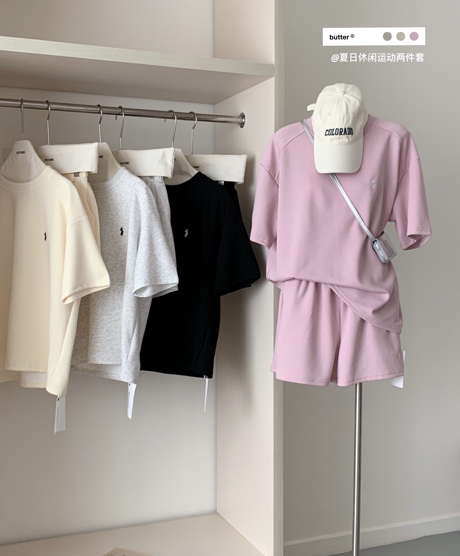 拉夫劳伦,短袖加短裤两件,原包装➕原吊牌 四色刺绣小马休闲运动套装