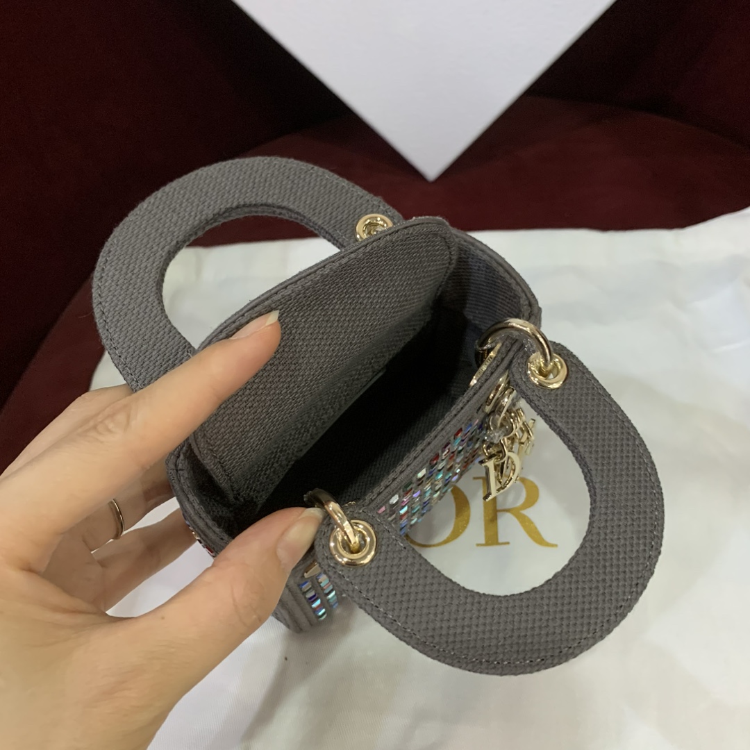 디올 레이디 라인스톤 장식 초미니 가방 상세 이미지 6