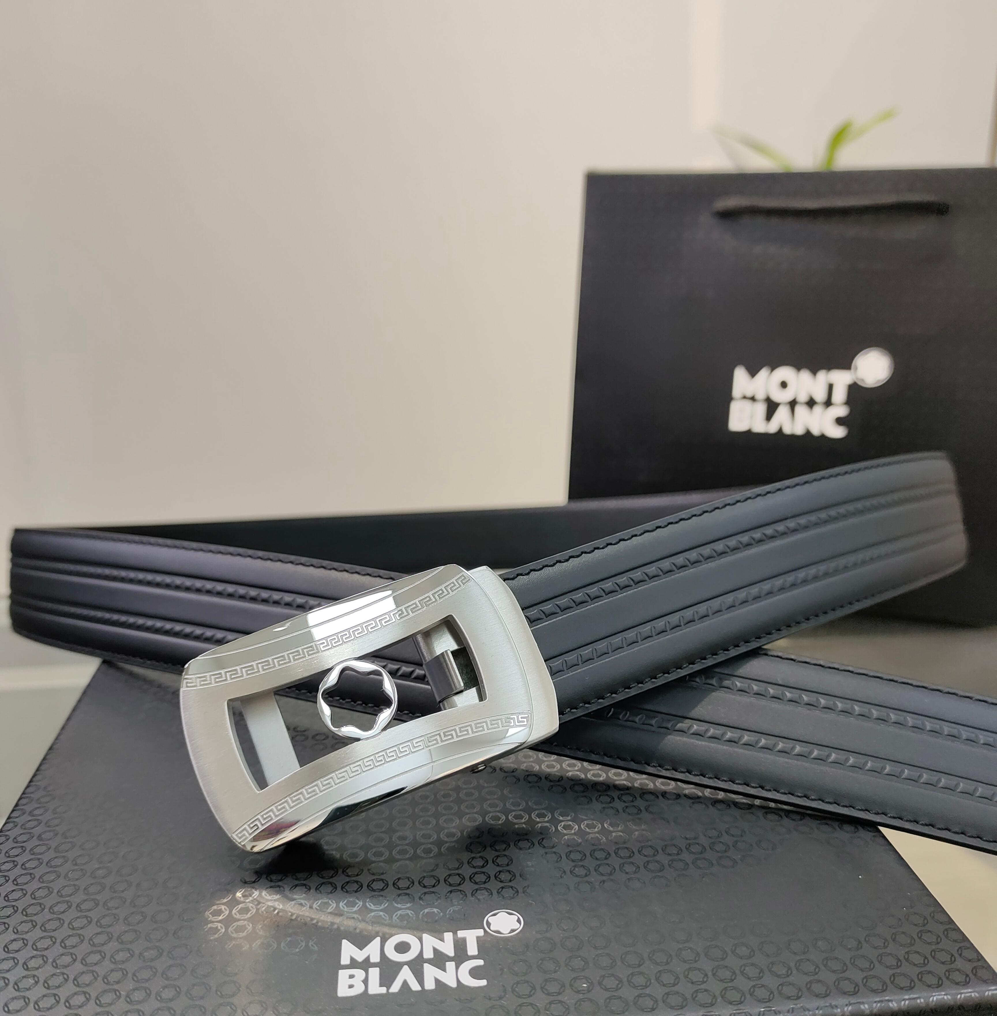 万宝龙男士自动腰带- 宽度34MM 精品钢扣 精工打造 手感柔软 长短可以裁剪