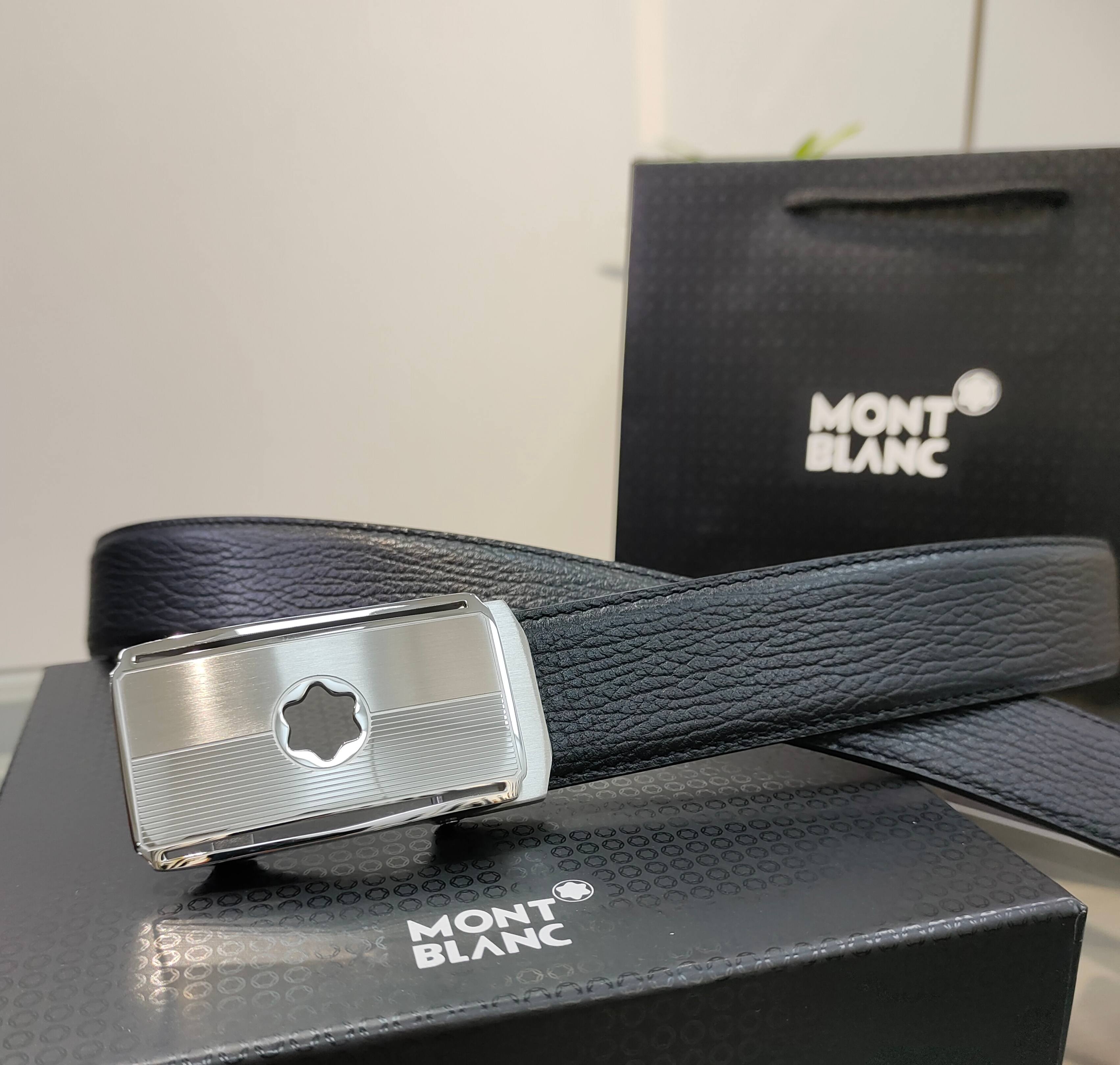 万宝龙男士自动腰带- 宽度34MM 精品钢扣 精工打造 手感柔软 长短可以裁剪