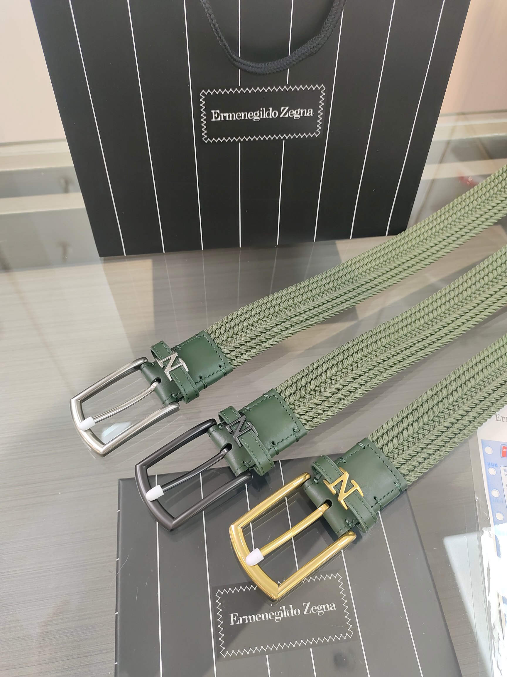 제냐 레이온 꼰 가죽 벨트 59260 이미지 6