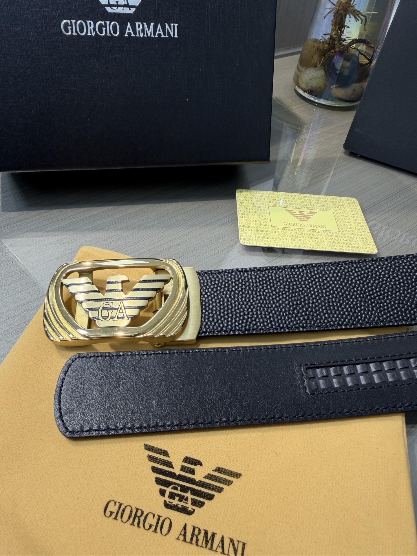 ARMANI belt Armani men's automatic belt - width 34MM, fine steel buckle, exquisitely crafted, soft to the touch, can be cut into length — photo 6