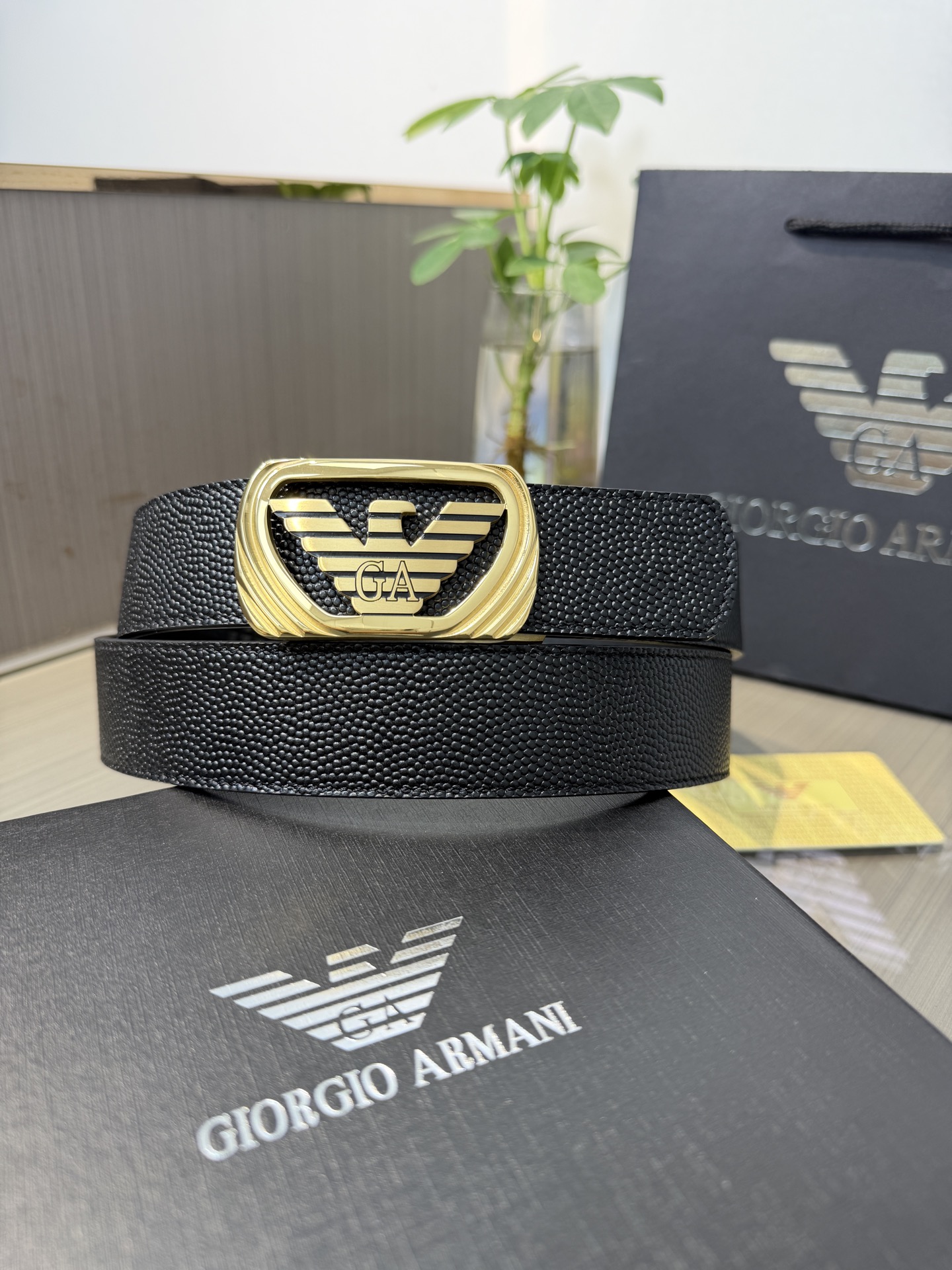 ARMANI belt Armani men's automatic belt - width 34MM, fine steel buckle, exquisitely crafted, soft to the touch, can be cut into length — photo 4