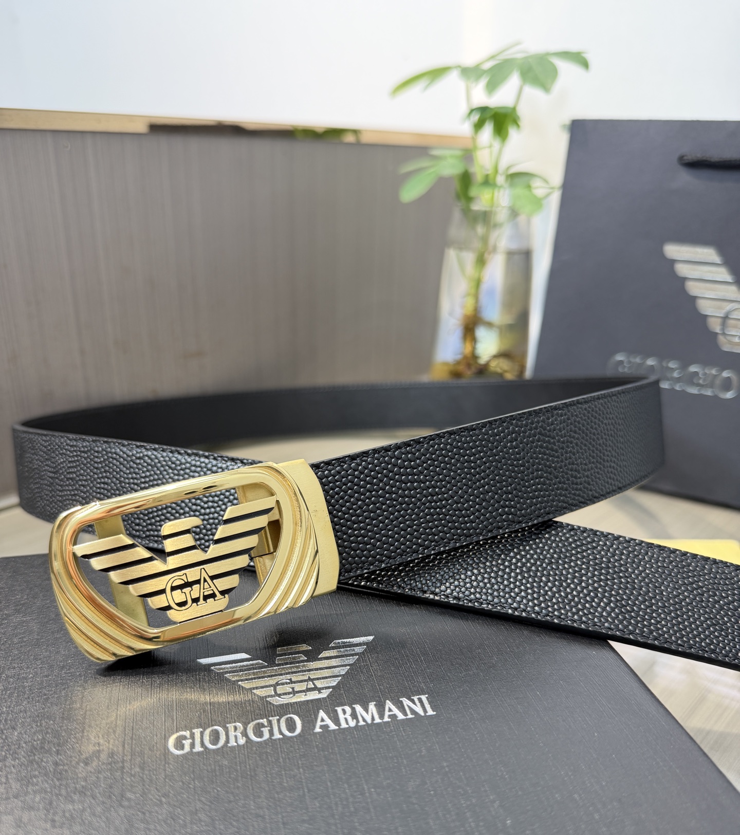 ARMANI belt Armani men's automatic belt - width 34MM, fine steel buckle, exquisitely crafted, soft to the touch, can be cut into length — photo 2