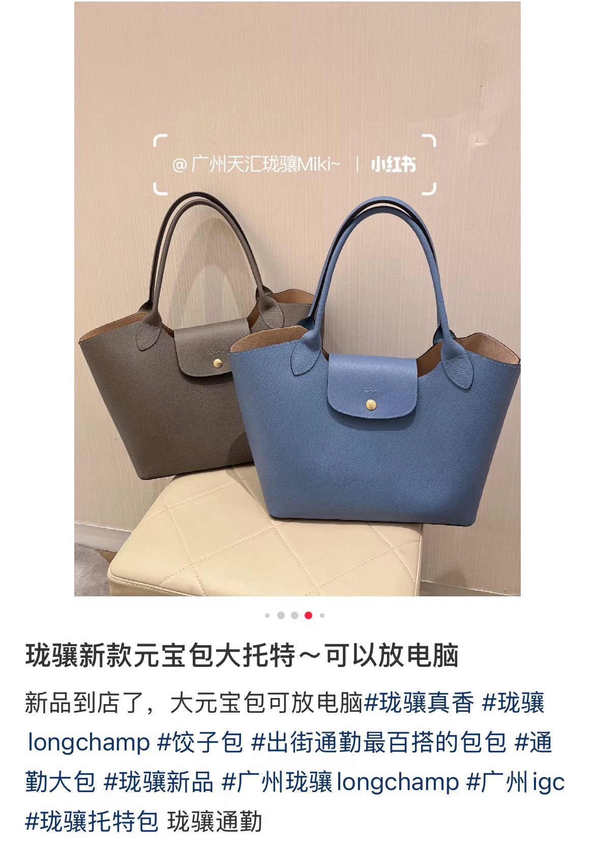 Longchamp As an exquisite and classy commuting portable tote, the capacity is also very impressive. It can even hold a computer ~ a must-have for