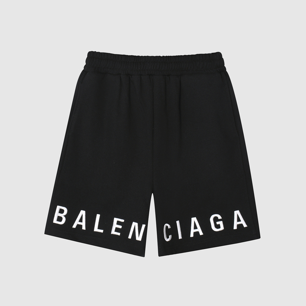 Balenciaga Clothing Shorts Black Blue Embroidery Unisex Cotton