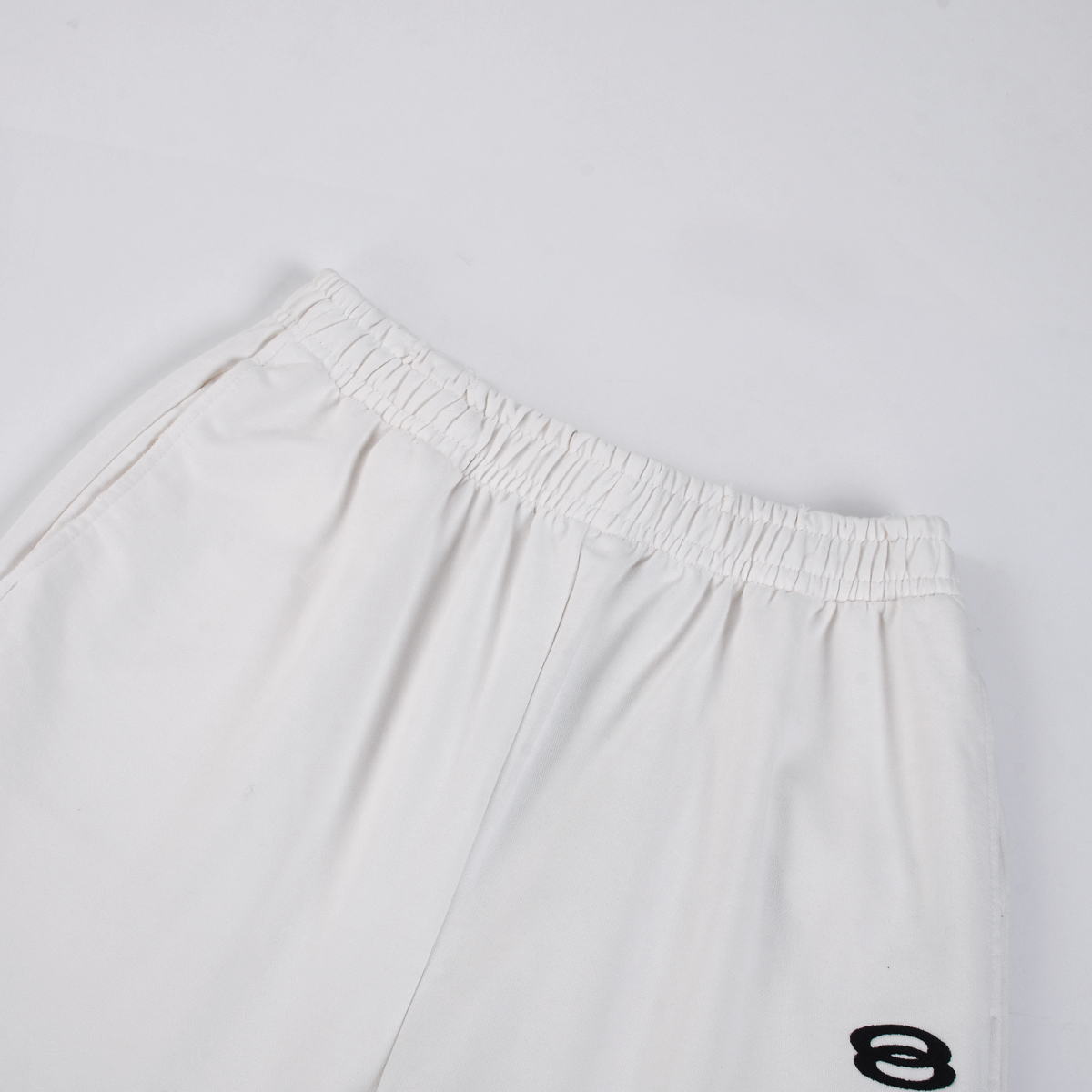 Balenciaga 8283 White Cotton Towel Pants: High-Quality, Water-Washed, Street Style Icon Embroidery - 图片 3