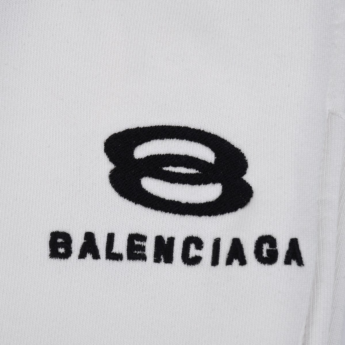 Balenciaga 8283 White Cotton Towel Pants: High-Quality, Water-Washed, Street Style Icon Embroidery - 图片 5