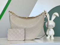 Louis Vuitton Bags Handbags Apricot Color Beige Black White Empreinte​ Cowhide Loop Hobo Chains M46725