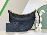 Good
 Louis Vuitton Bags Handbags Apricot Color Beige Black White Empreinte​ Cowhide Loop Hobo Chains M46725