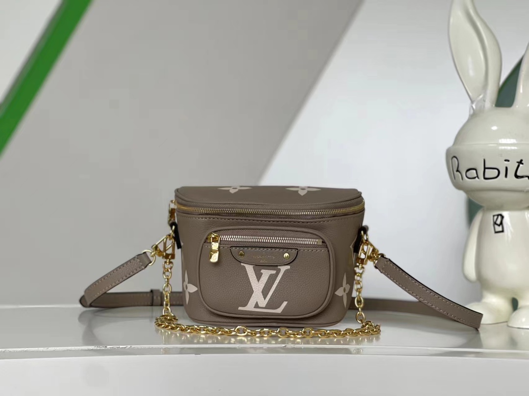 Louis Vuitton LV Bumbag Belt Bags & Fanny Packs Handbags Apricot Color Blue White Empreinte​ Chains M83219