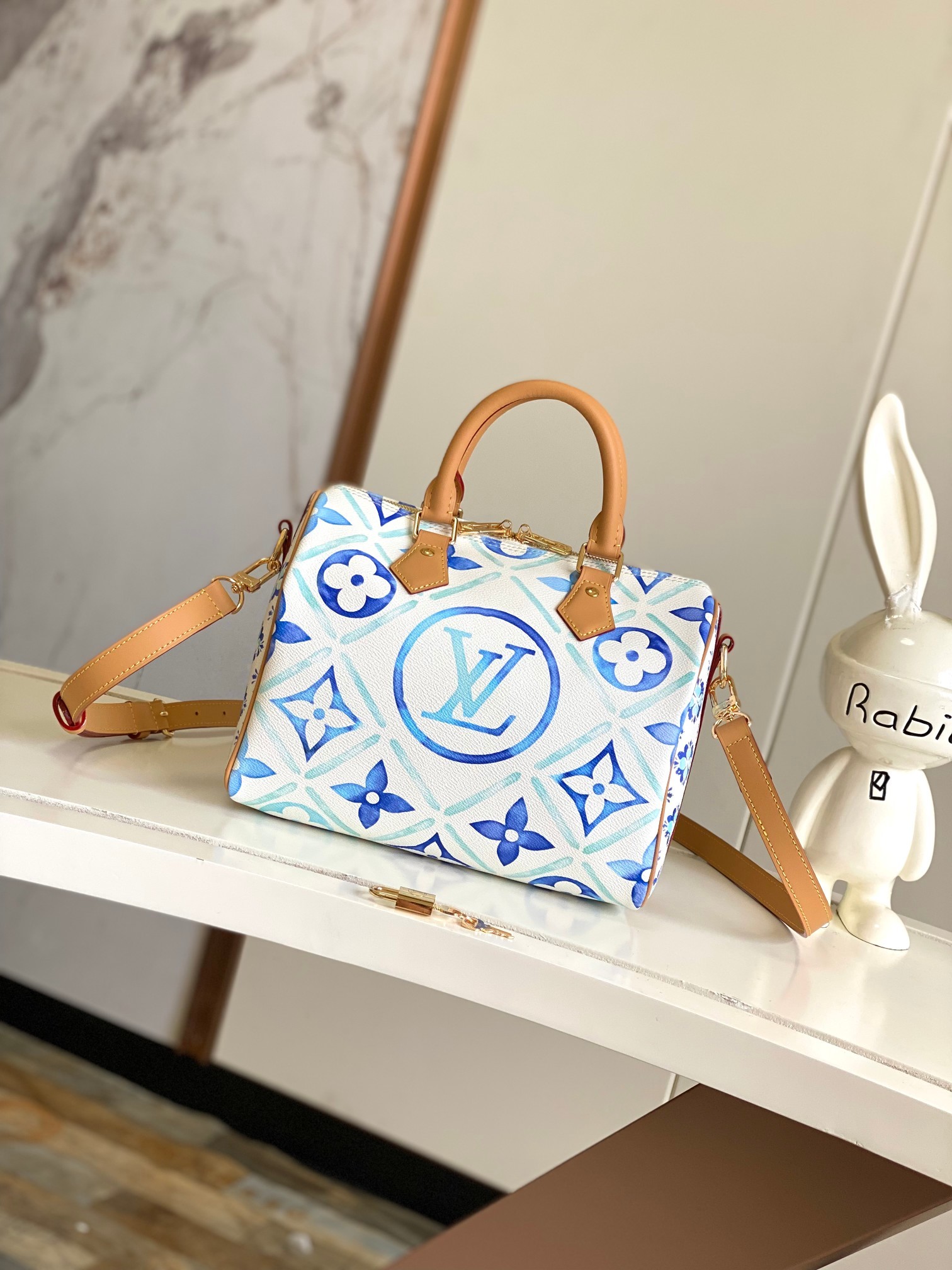 【海原外单 独实家拍 动态芯片】M11264蓝色 本款 Speedy Bandoulière 25 手袋
