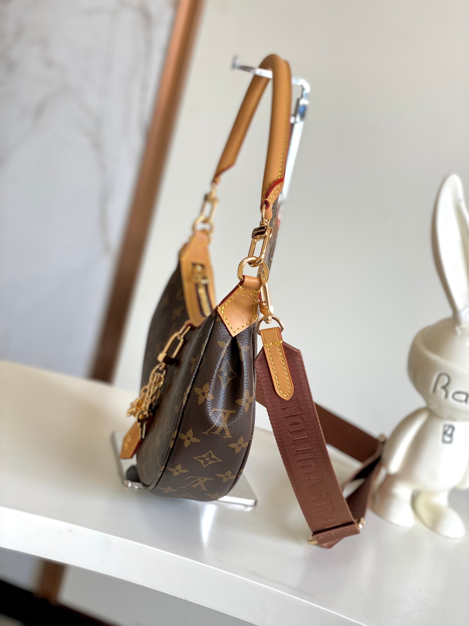 【海原外‬单 独实家‬拍】动态芯片M12939 新款loop hobo 手袋monogram涂层帆布和m